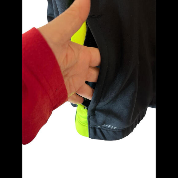 Nike Dri-Fit Full Zip Jacket Men’s XXL Black Neon Yellow Running Training - Picture 2 of 5